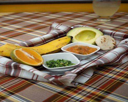 Traditional Colombian meal with fresh salad and balanced portions